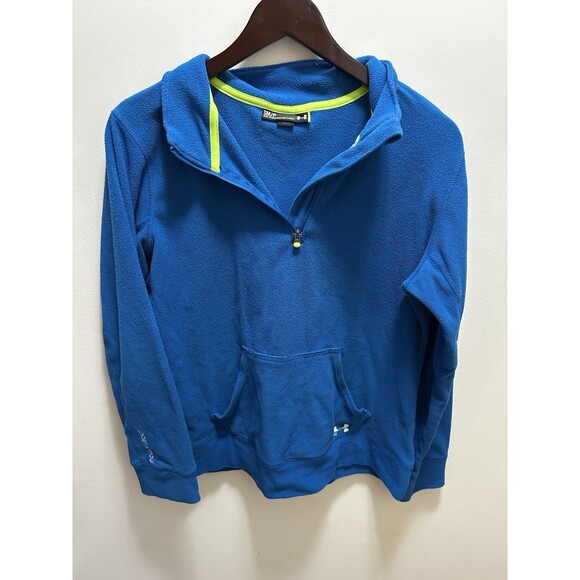 Under Armour Women’s Fleece Pullover S Blue Half Zip Hoodie Semi-Fitted Warm - Picture 1 of 5
